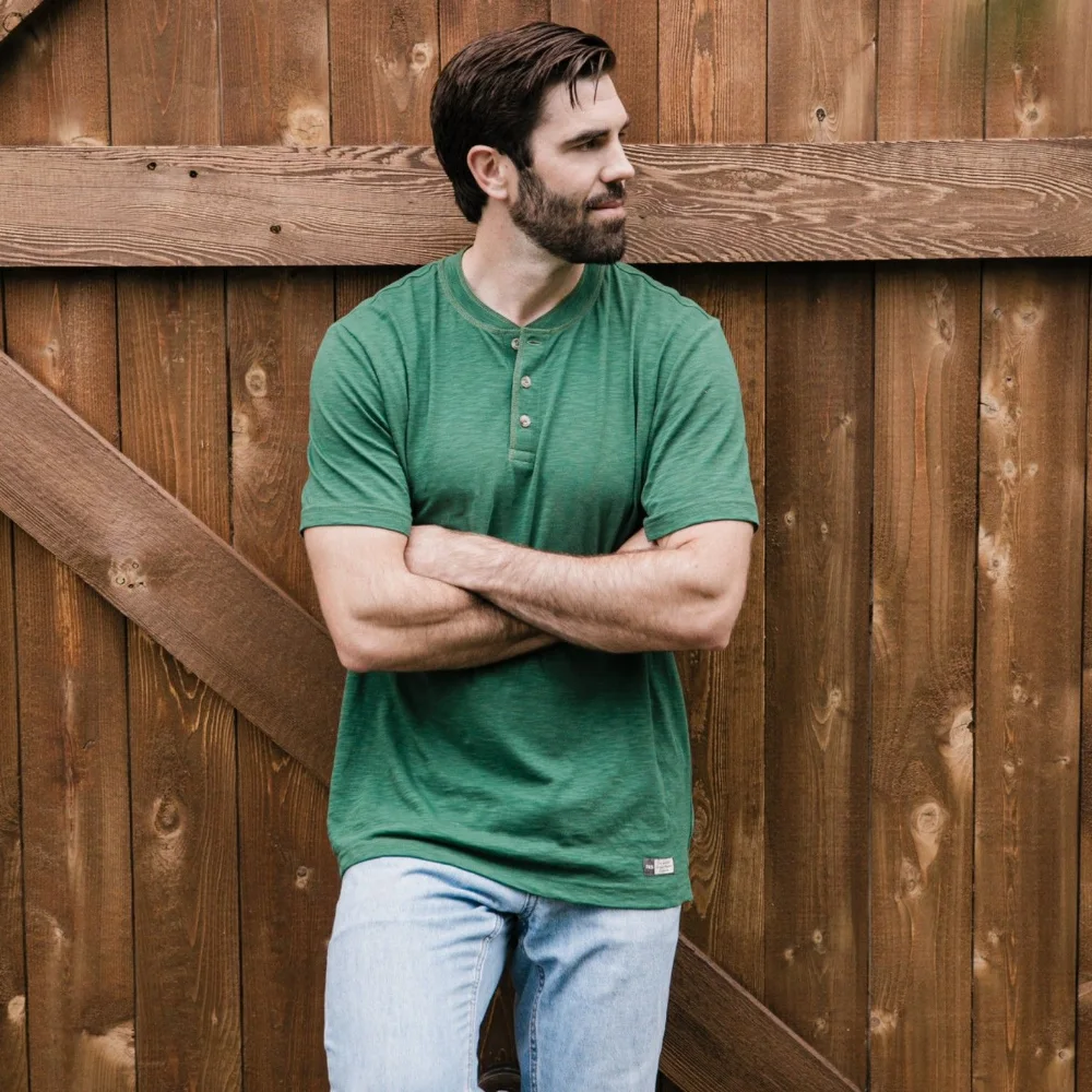 Field & Stream Camiseta Henley verde